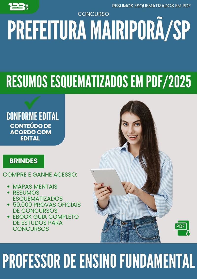 Resumos Esquematizados para Concurso Professor De Ensino Fundamental da Prefeitura Mairipora Sp 2025 - Conteúdo de Acordo com Edital