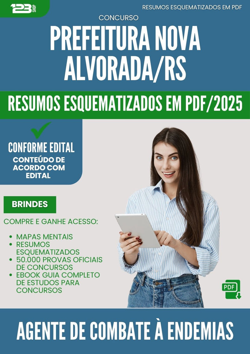Resumos Esquematizados para Concurso Agente De Combate A Endemias Nova da Prefeitura Alvorada Rs 2025 - Conteúdo de Acordo com Edital