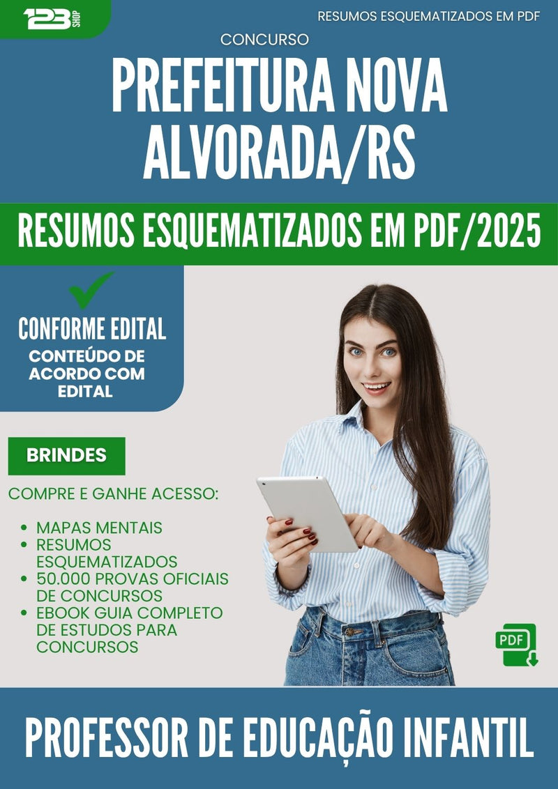 Resumos Esquematizados para Concurso Professor De Educacao Infantil Nova da Prefeitura Alvorada Rs 2025 - Conteúdo de Acordo com Edital