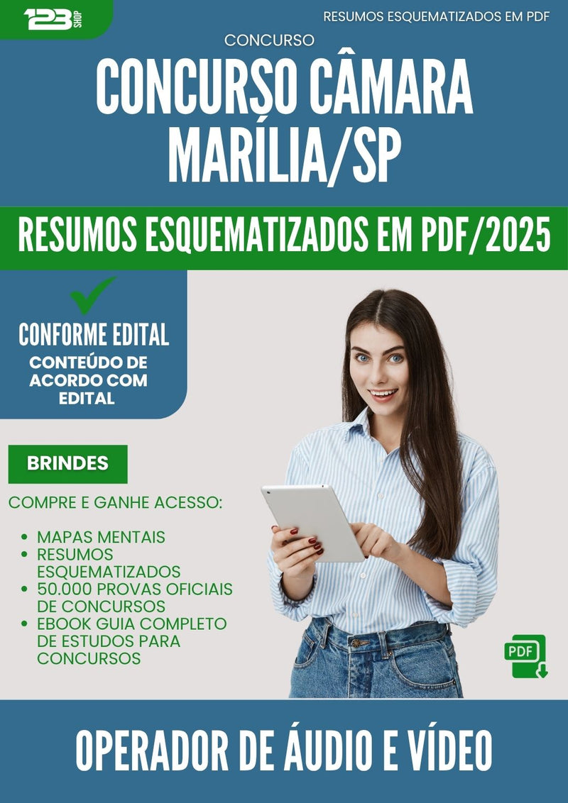 Resumos Esquematizados para Concurso Operador De Audio E Video Camara da Prefeitura Marilia Sp 2025 - Conteúdo de Acordo com Edital