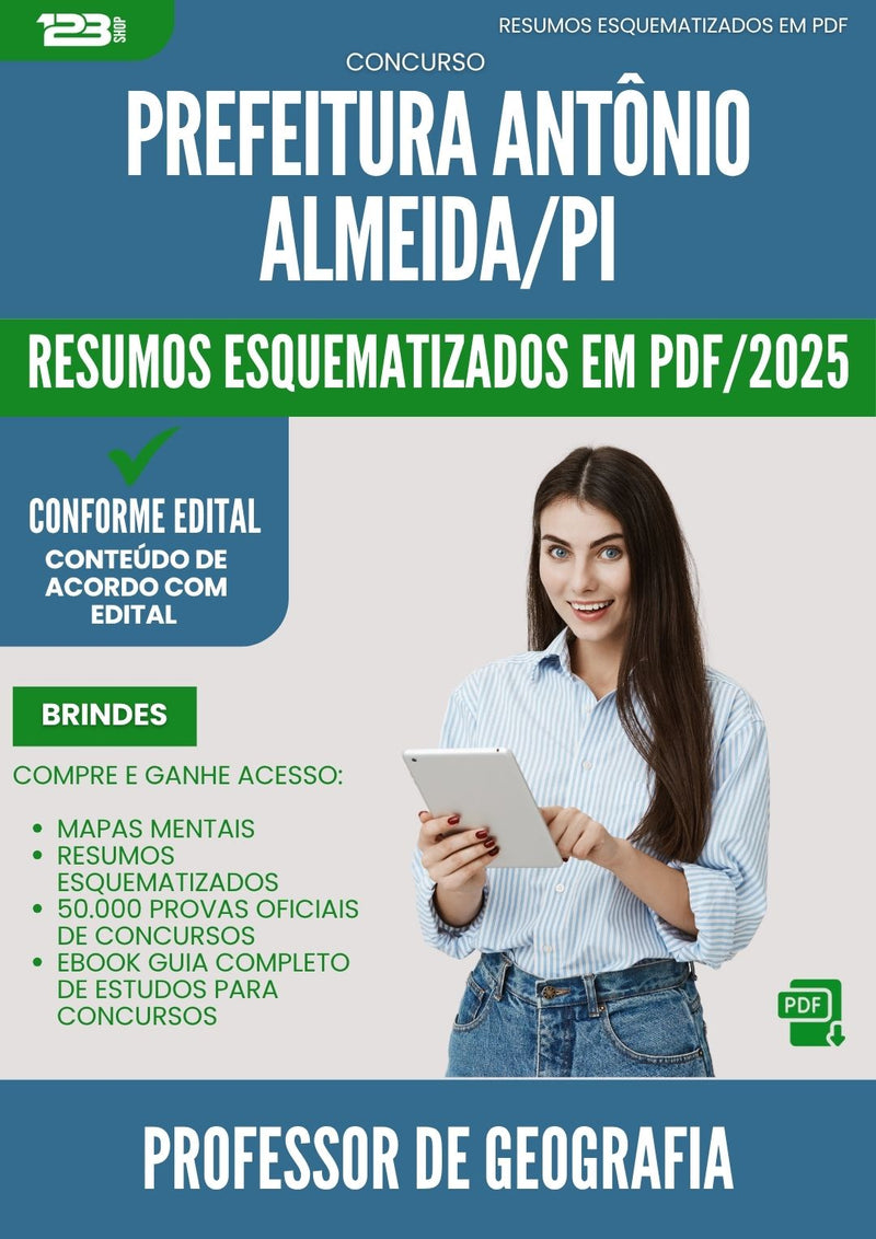 Resumos Esquematizados para Concurso Professor De Geografia da Prefeitura Antonio Almeida Pi 2025 - Conteúdo de Acordo com Edital