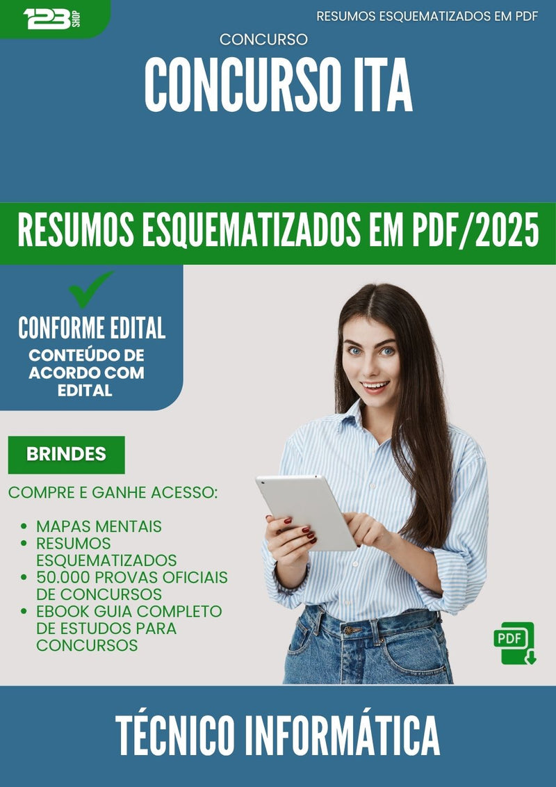Resumos Esquematizados para Concurso Tecnico Informatica da Prefeitura Ita 2025 - Conteúdo de Acordo com Edital