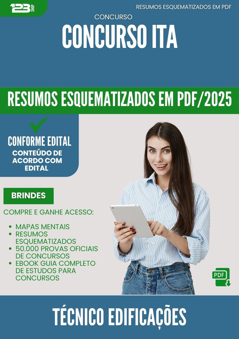 Resumos Esquematizados para Concurso Tecnico Edificacoes da Prefeitura Ita 2025 - Conteúdo de Acordo com Edital