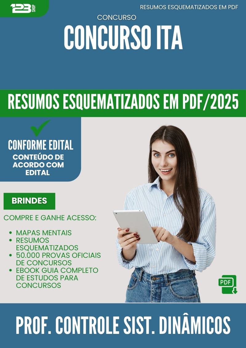 Resumos Esquematizados para Concurso Professor Controle De Sistemas Dinamicos da Prefeitura Ita 2025 - Conteúdo de Acordo com Edital