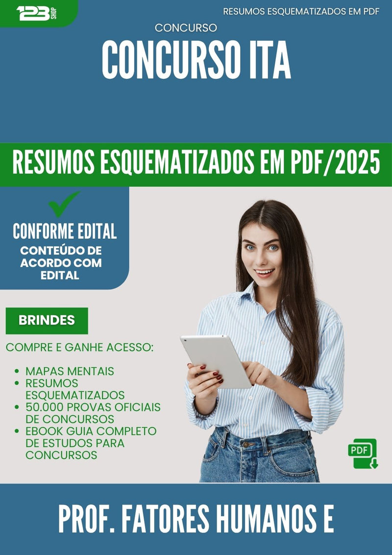 Resumos Esquematizados para Concurso Professor Fatores Humanos E Ergonomia da Prefeitura Ita 2025 - Conteúdo de Acordo com Edital