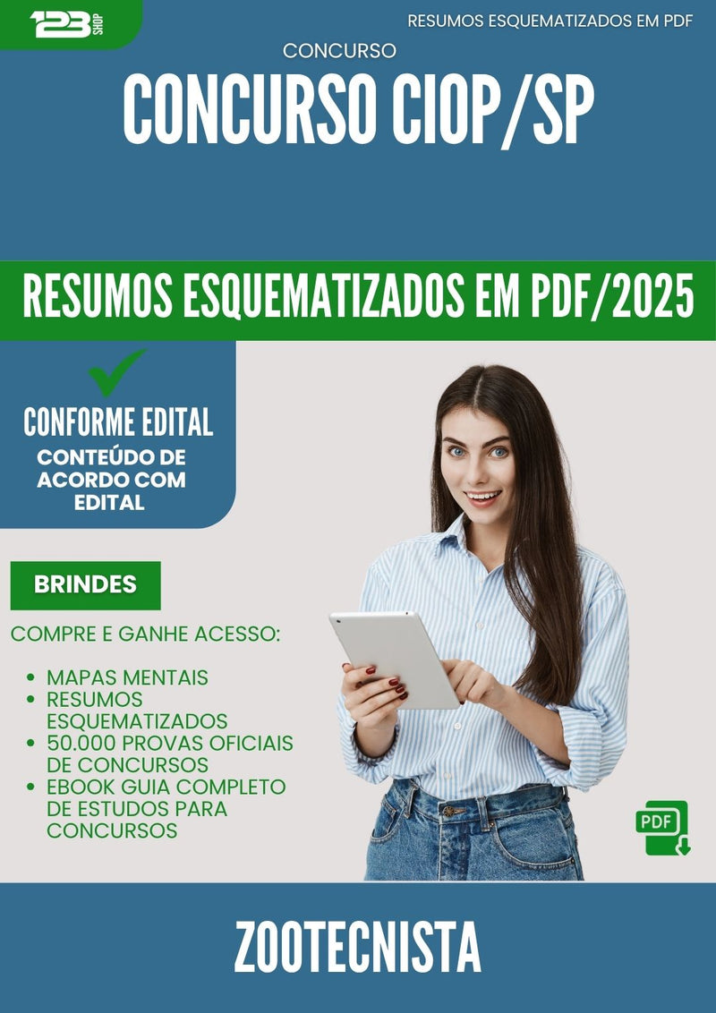 Resumos Esquematizados para Concurso Zootecnista Ciop Sp 2025 - Conteúdo de Acordo com Edital