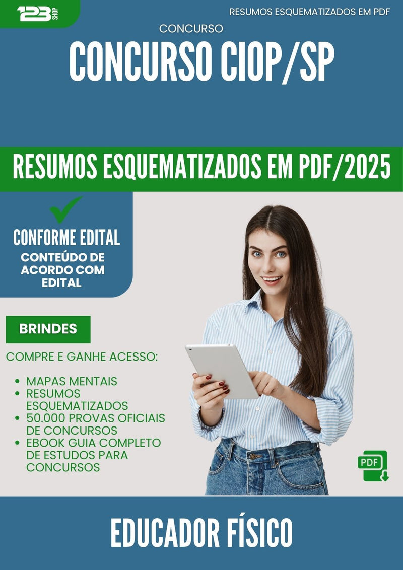 Resumos Esquematizados para Concurso Educador Fisico Ciop Sp 2025 - Conteúdo de Acordo com Edital