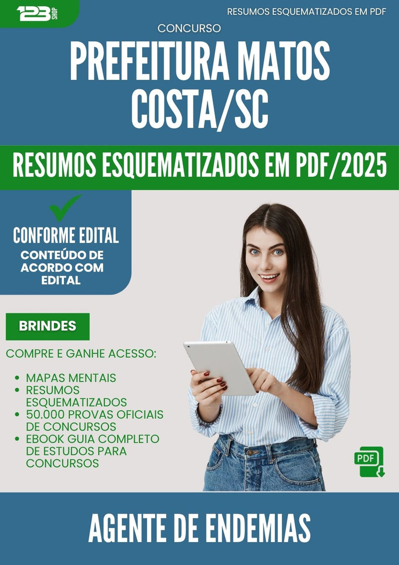 Resumos Esquematizados para Concurso Agente De Endemias da Prefeitura Matos Costa Sc 2025 - Conteúdo de Acordo com Edital