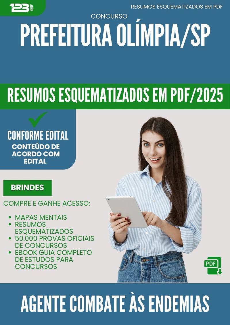 Resumos Esquematizados para Concurso Apostila Agente Combate As Endemias da Prefeitura Olimpia Sp 2025 - Conteúdo de Acordo com Edital
