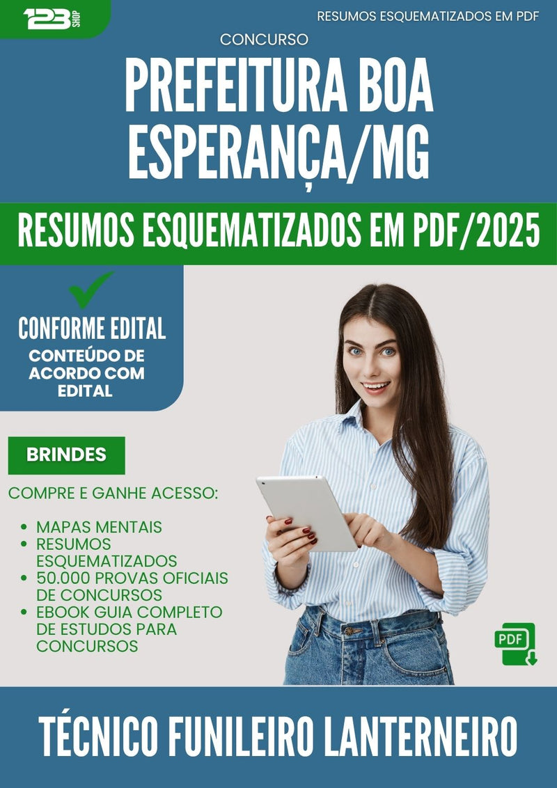 Resumos Esquematizados para Concurso Apostila Tecnico Funileiro Lanterneiro da Prefeitura Boa Esperanca Mg 2025 - Conteúdo de Acordo com Edital