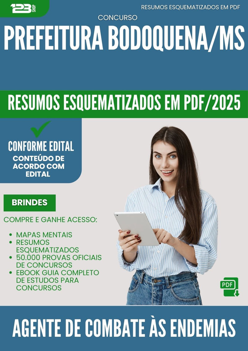 Resumos Esquematizados para Concurso Agente De Combate As Endemias da Prefeitura Bodoquena Ms 2025 - Conteúdo de Acordo com Edital
