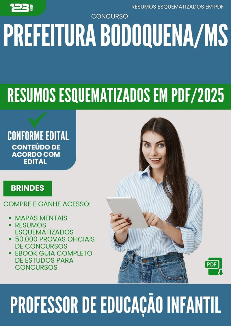 Resumos Esquematizados para Concurso Professor De Educacao Infantil da Prefeitura Bodoquena Ms 2025 - Conteúdo de Acordo com Edital