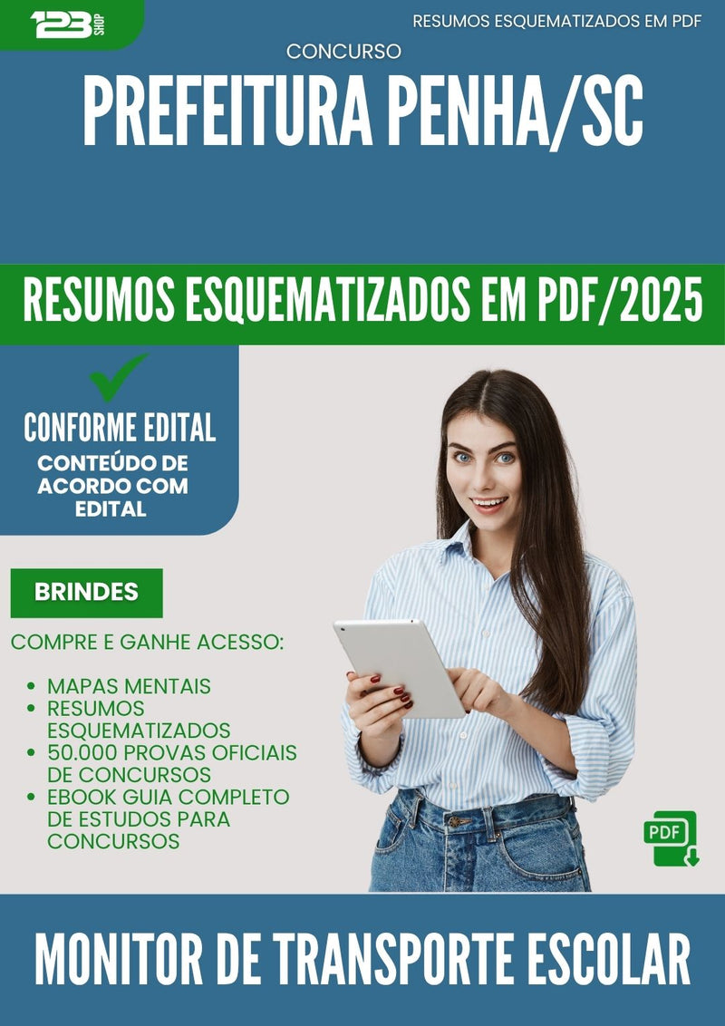 Resumos Esquematizados para Concurso Monitor De Transporte Escolar da Prefeitura Penha Sc 2025 - Conteúdo de Acordo com Edital