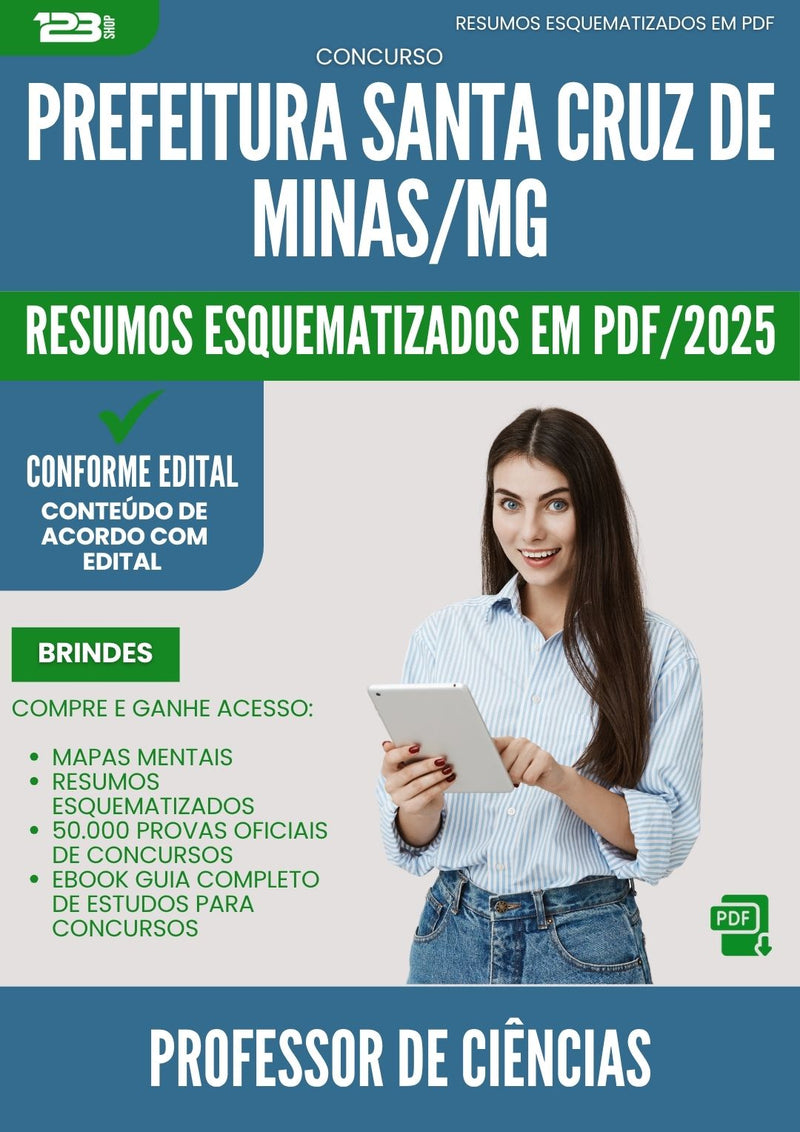 Resumos Esquematizados para Concurso Professor De Ciencias Santa da Prefeitura Cruz De Minas Mg 2025 - Conteúdo de Acordo com Edital