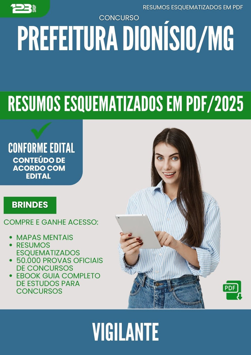 Resumos Esquematizados para Concurso Vigilante da Prefeitura Dionisio Mg 2025 - Conteúdo de Acordo com Edital