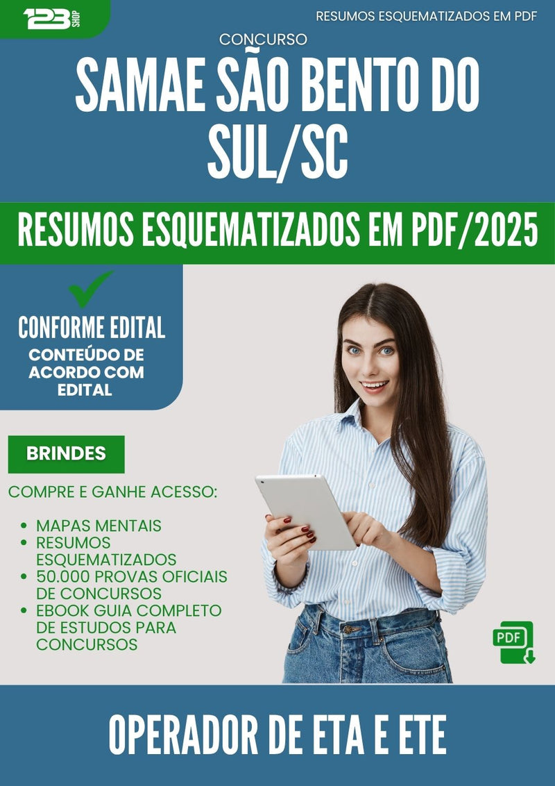 Resumos Esquematizados para Concurso Operador De Eta E Ete Samae da Prefeitura Sao Bento Do Sul Sc 2025 - Conteúdo de Acordo com Edital