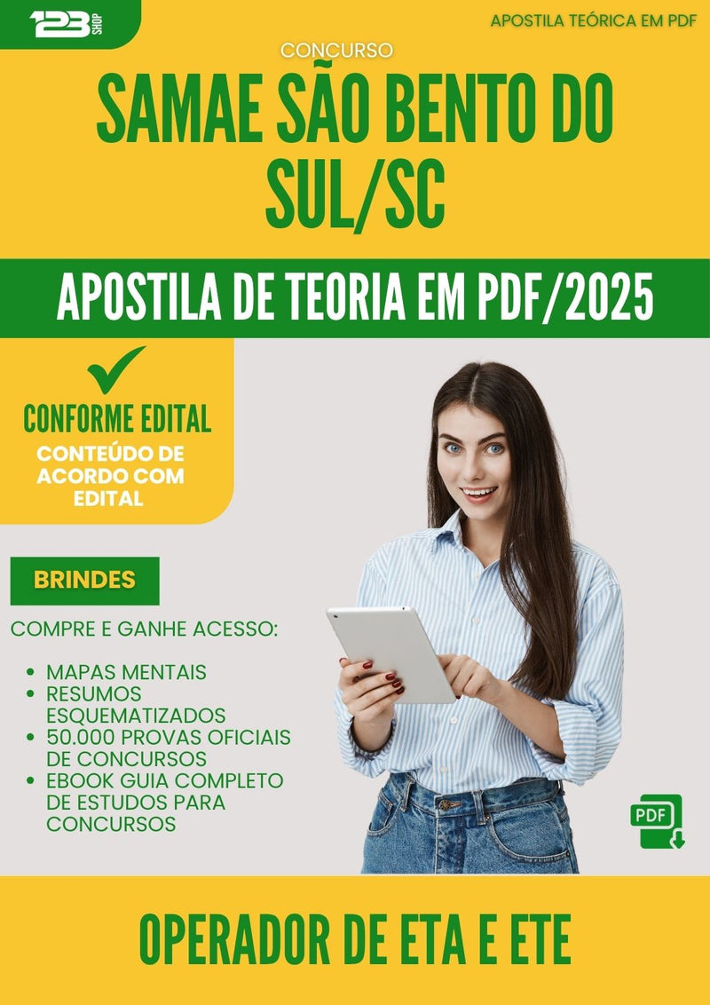 Apostila Teórica para Concurso Operador De Eta E Ete Samae da Prefeitura Sao Bento Do Sul Sc 2025 - Conteúdo de Acordo com Edital