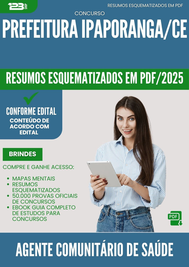 Resumos Esquematizados para Concurso Agente Comunitario De Saude da Prefeitura Ipaporanga Ce 2025 - Conteúdo de Acordo com Edital
