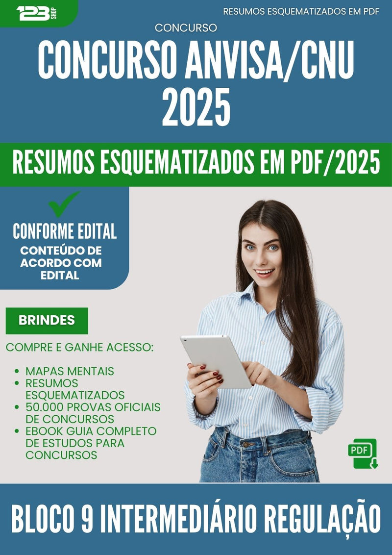 Resumos Esquematizados para Concurso Bloco 9 Intermediario Regulacao Anvisa Cnu 2025 - Conteúdo de Acordo com Edital