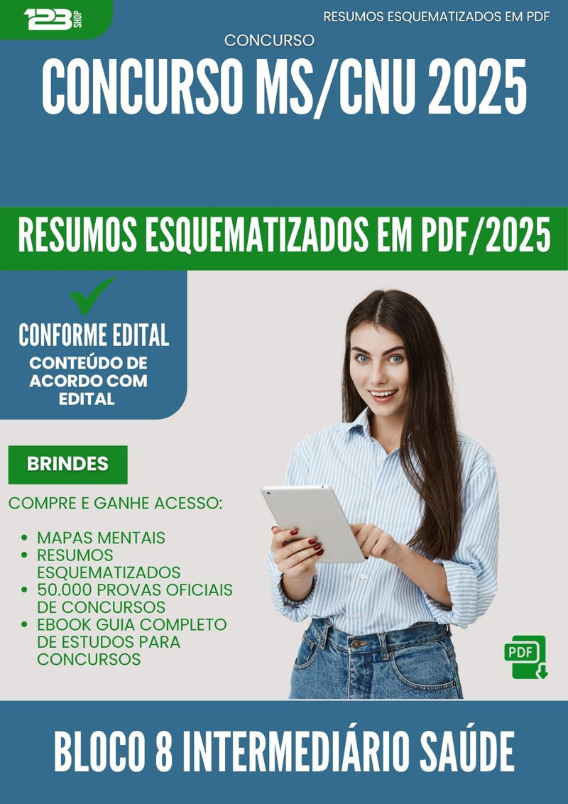 Resumos Esquematizados para Concurso Bloco 8 Intermediario da Prefeitura Saude Ms Cnu 2025 - Conteúdo de Acordo com Edital