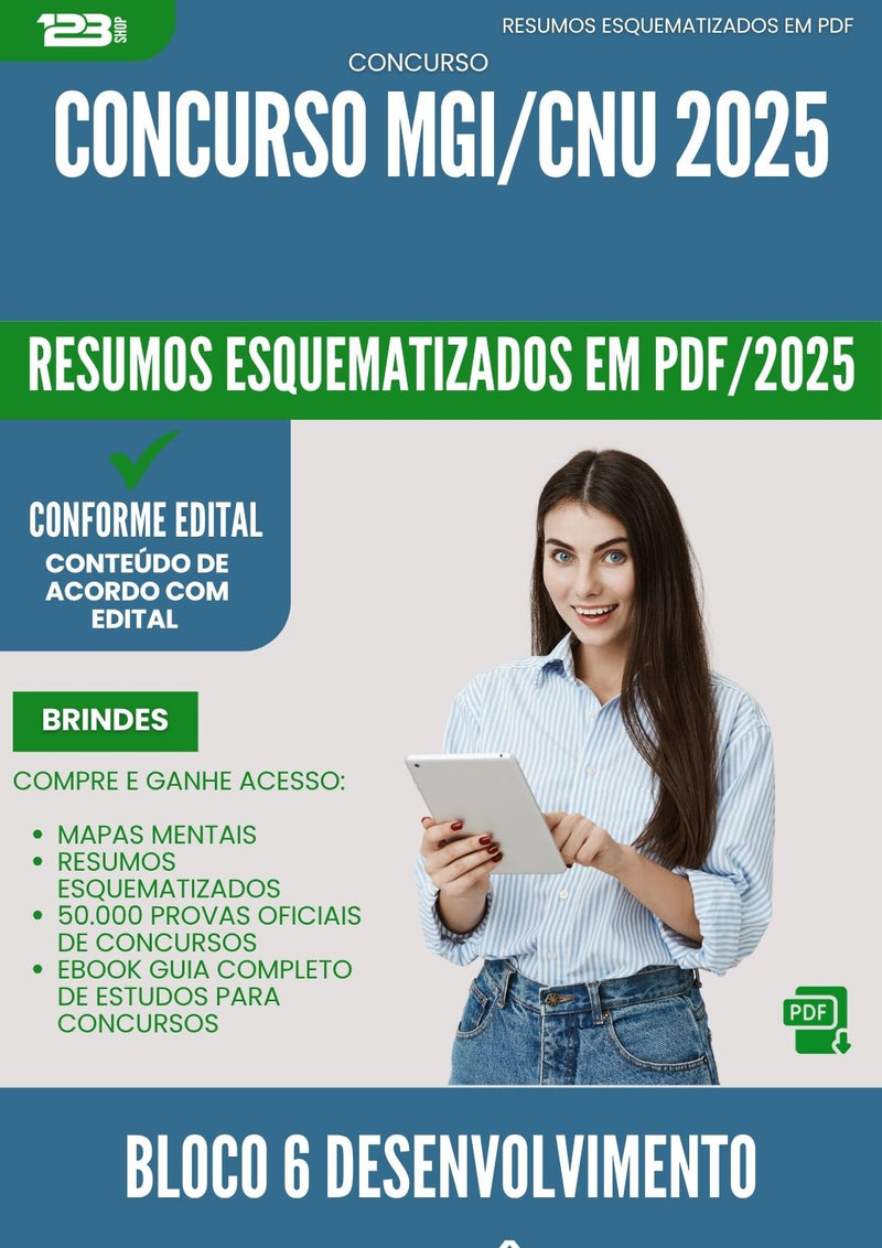Resumos Esquematizados para Concurso Bloco 6 Desenvolvimento Socioeconomico Mgi Cnu 2025 - Conteúdo de Acordo com Edital