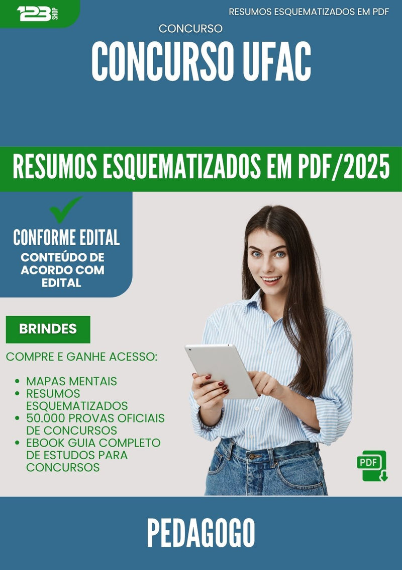 Resumos Esquematizados para Concurso Pedagogo Ufac 2025 - Conteúdo de Acordo com Edital