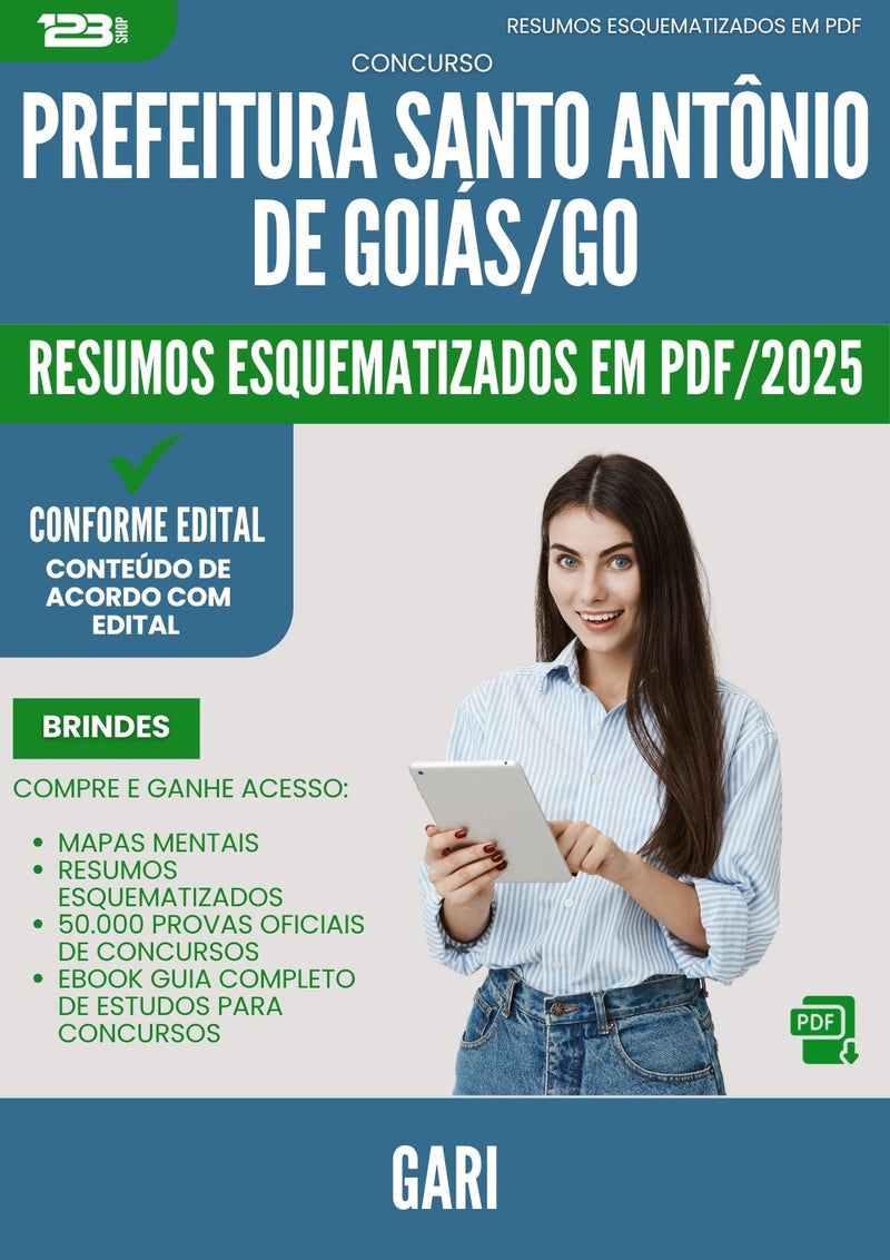 Resumos Esquematizados para Concurso Gari Santo Antonio De da Prefeitura Goias Go 2025 - Conteúdo de Acordo com Edital