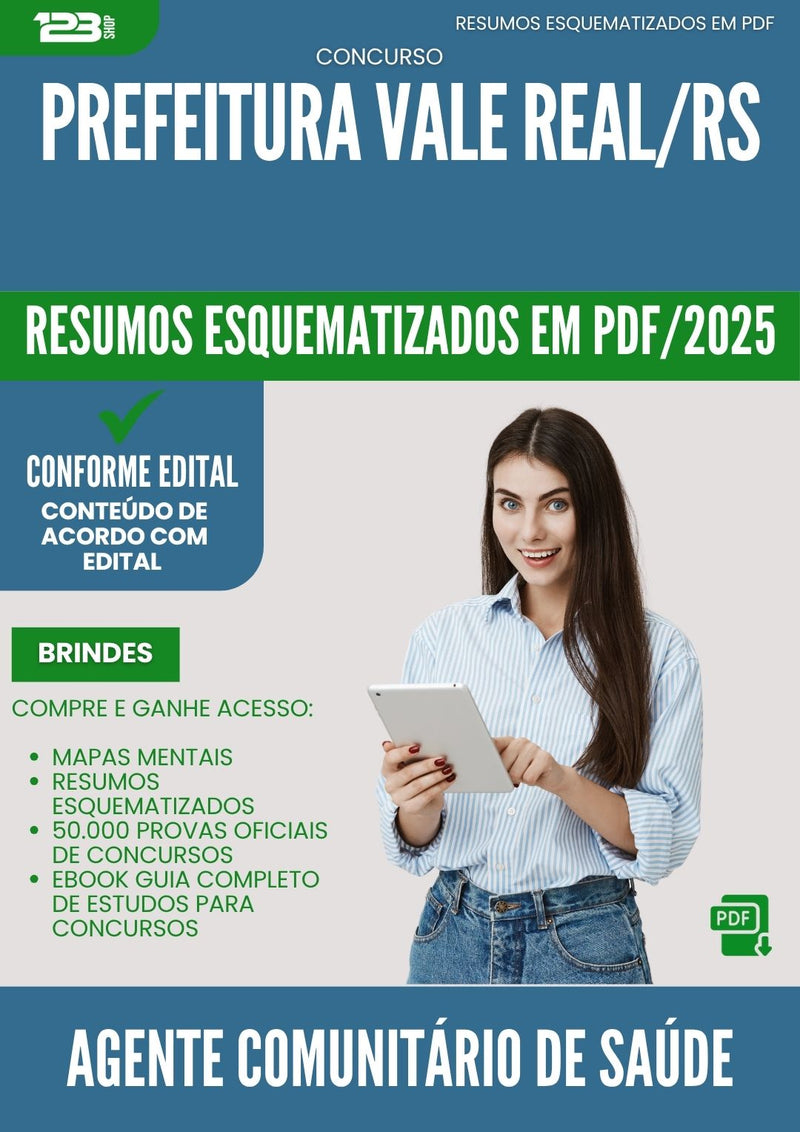 Resumos Esquematizados para Concurso Agente Comunitario De da Prefeitura Saude Vale Real Rs 2025 - Conteúdo de Acordo com Edital