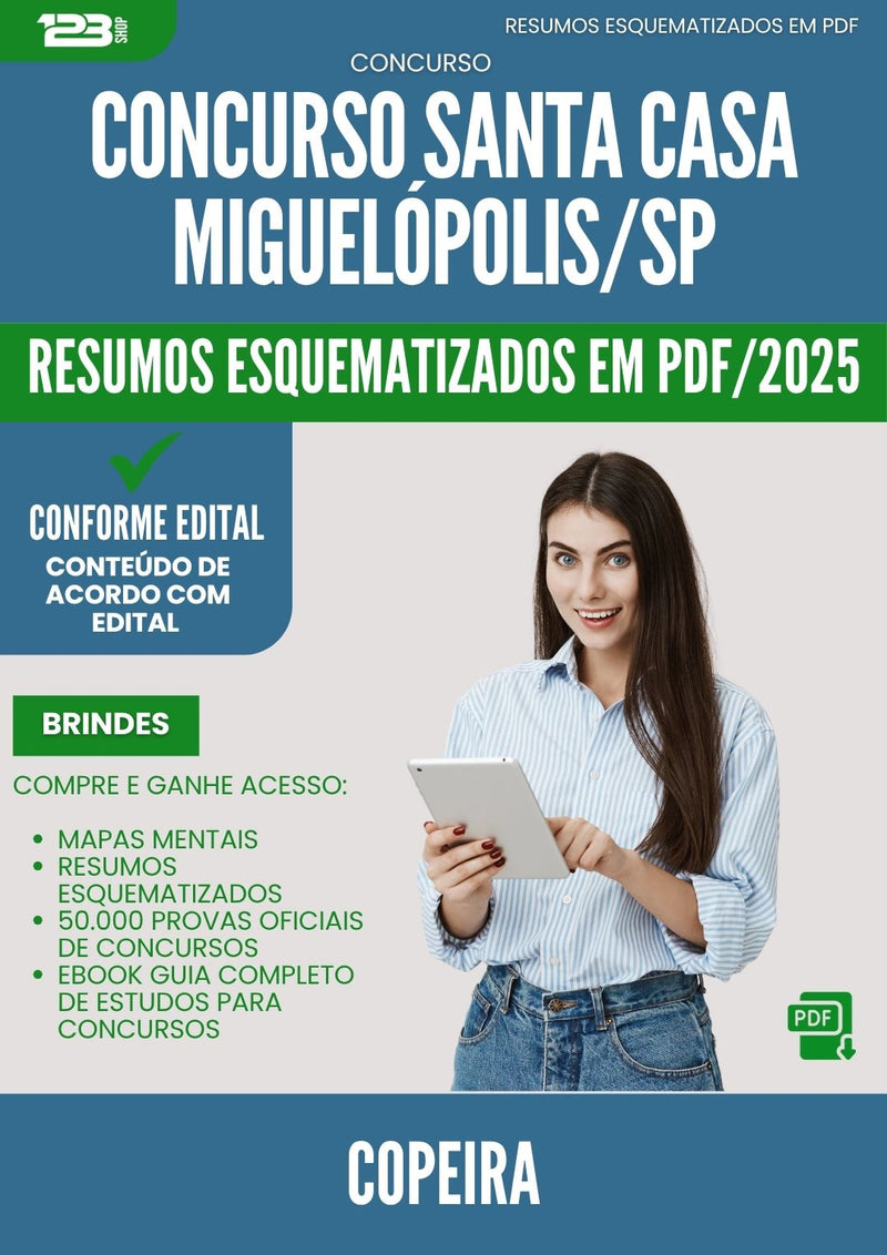 Resumos Esquematizados para Concurso Copeira Santa Casa Misericordia da Prefeitura Miguelopolis Sp 2025 - Conteúdo de Acordo com Edital