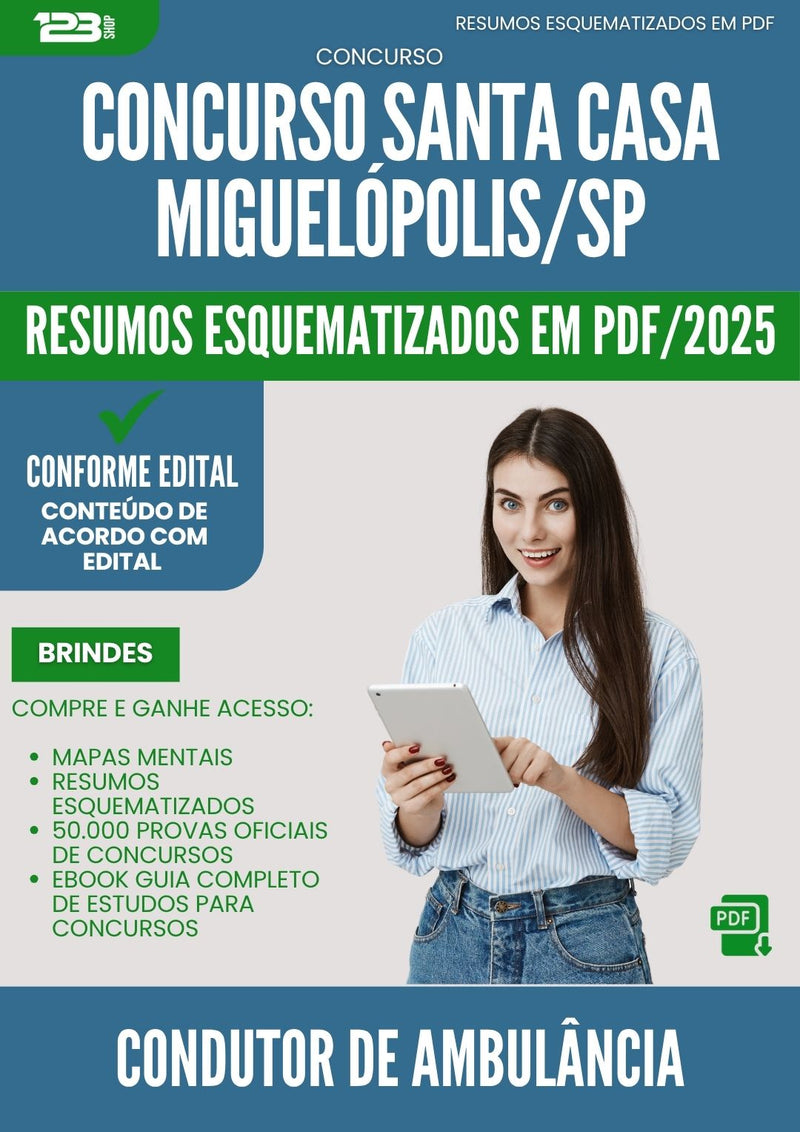 Resumos Esquematizados para Concurso Condutor De Ambulancia Santa Casa Misericordia da Prefeitura Miguelopolis Sp 2025 - Conteúdo de Acordo com Edital