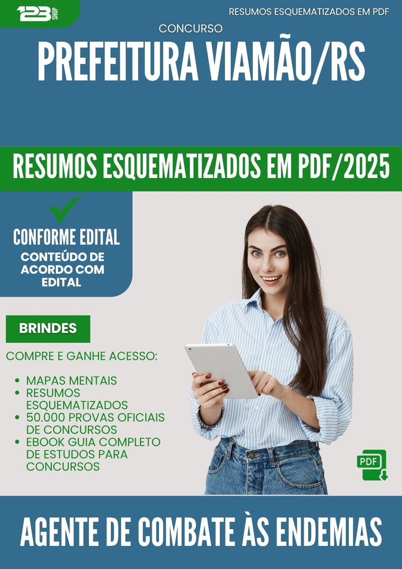 Resumos Esquematizados para Concurso Agente De Combate As Endemias da Prefeitura Viamao Rs 2025 - Conteúdo de Acordo com Edital