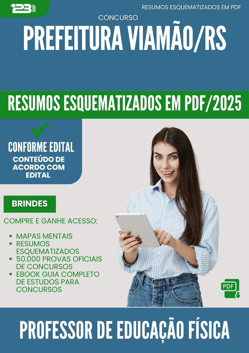 Resumos Esquematizados para Concurso Professor De Educacao Fisica da Prefeitura Viamao Rs 2025 - Conteúdo de Acordo com Edital