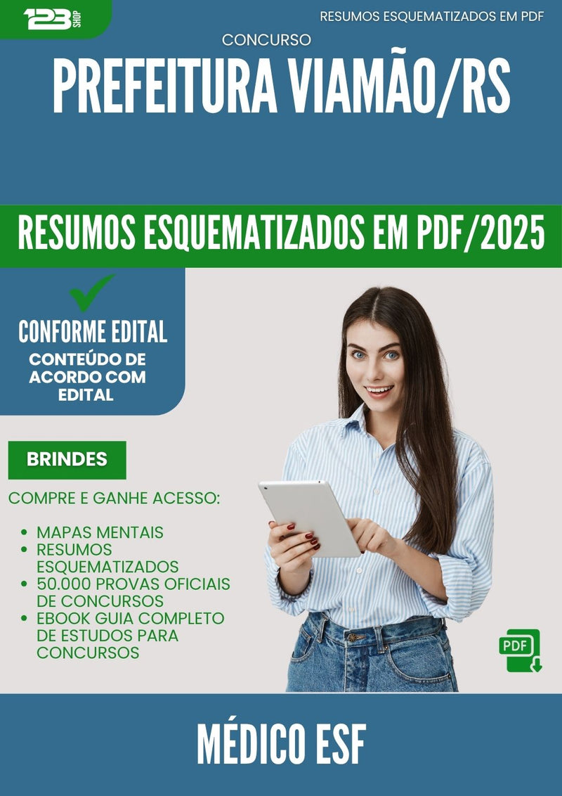 Resumos Esquematizados para Concurso Medico Esf da Prefeitura Viamao Rs 2025 - Conteúdo de Acordo com Edital