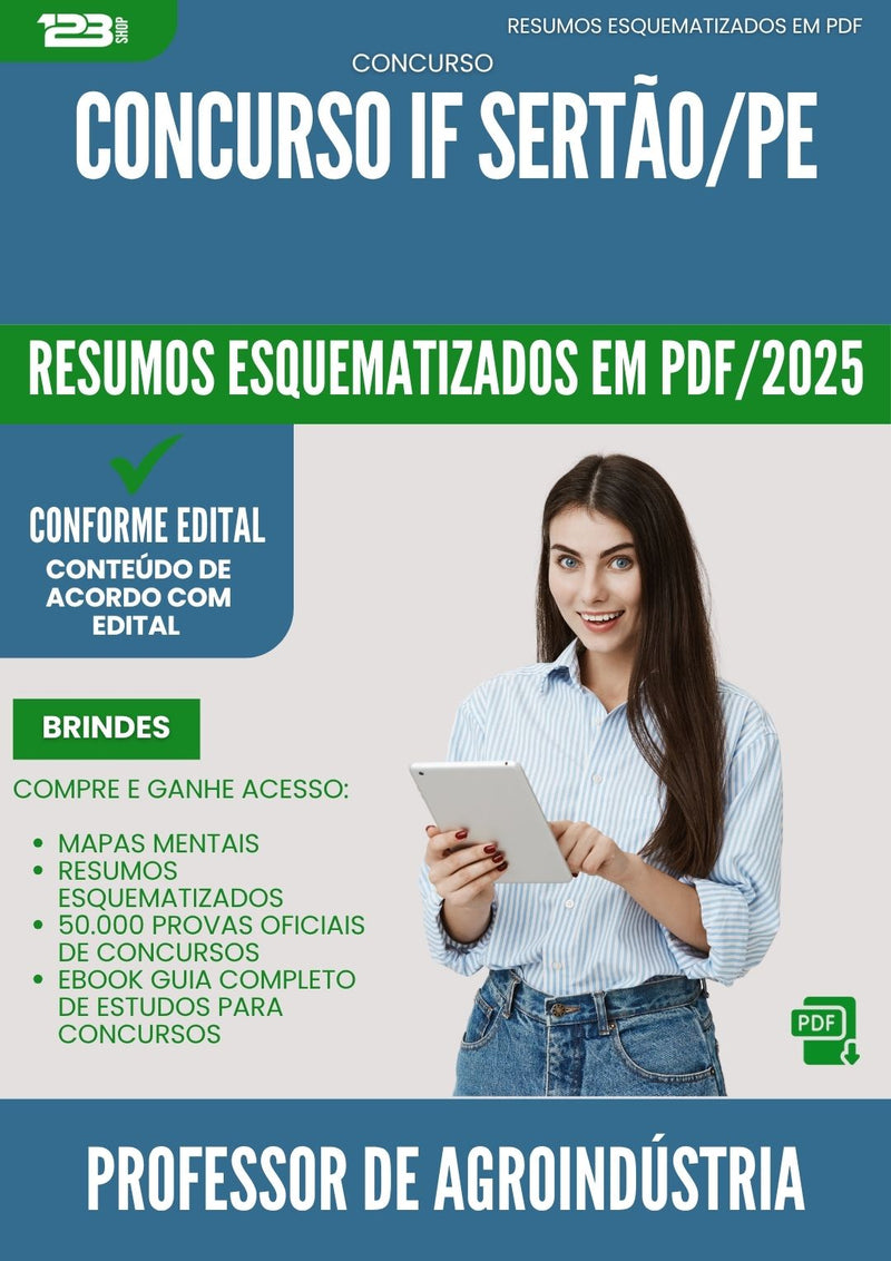 Resumos Esquematizados para Concurso Professor De Agroindustria If da Prefeitura Sertao Pe 2025 - Conteúdo de Acordo com Edital