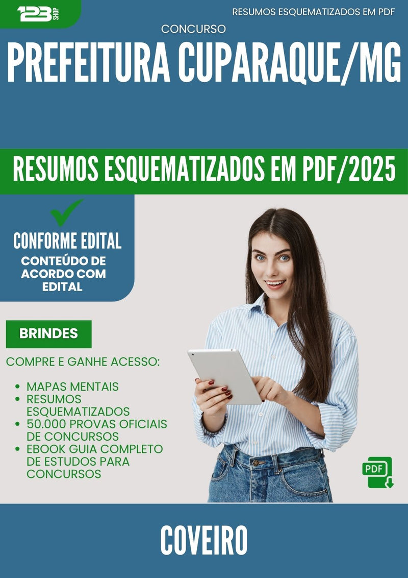 Resumos Esquematizados para Concurso Coveiro da Prefeitura Cuparaque Mg 2025 - Conteúdo de Acordo com Edital