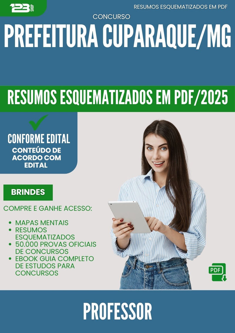 Resumos Esquematizados para Concurso Professor da Prefeitura Cuparaque Mg 2025 - Conteúdo de Acordo com Edital
