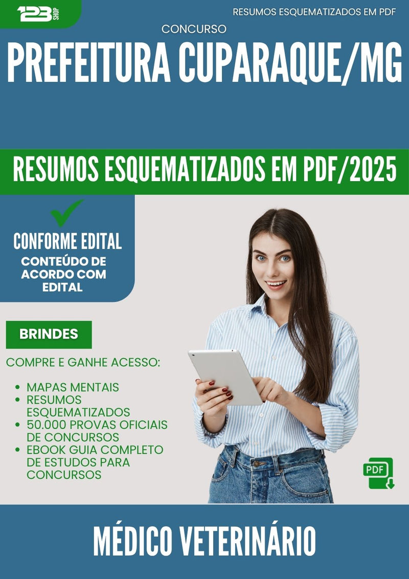 Resumos Esquematizados para Concurso Medico Veterinario da Prefeitura Cuparaque Mg 2025 - Conteúdo de Acordo com Edital