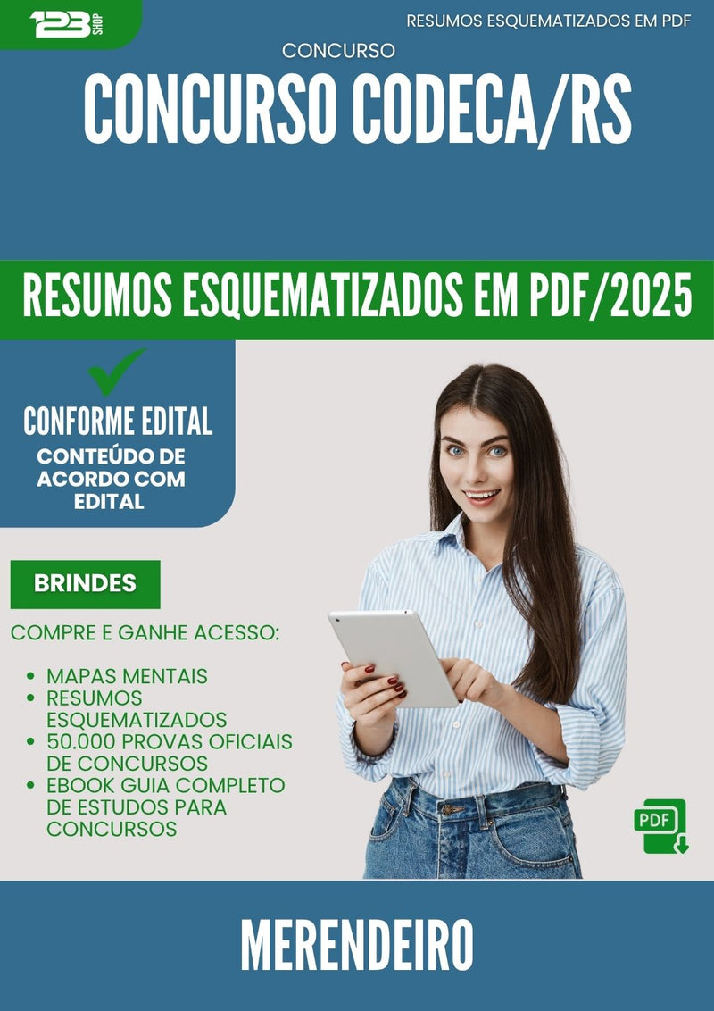 Resumos Esquematizados para Concurso Merendeiro Codeca Rs 2025 - Conteúdo de Acordo com Edital