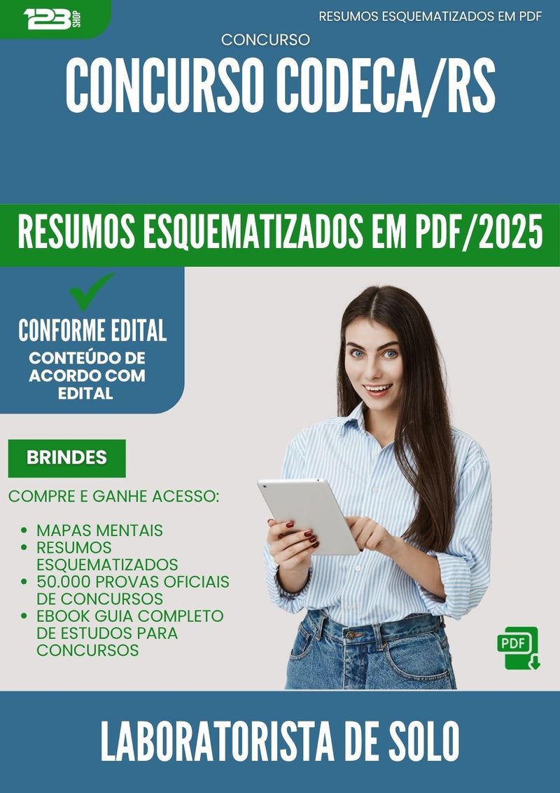 Resumos Esquematizados para Concurso Laboratorista De Solo Codeca Rs 2025 - Conteúdo de Acordo com Edital