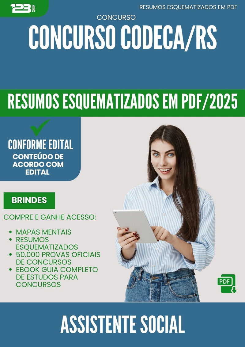 Resumos Esquematizados para Concurso Assistente Social Codeca Rs 2025 - Conteúdo de Acordo com Edital