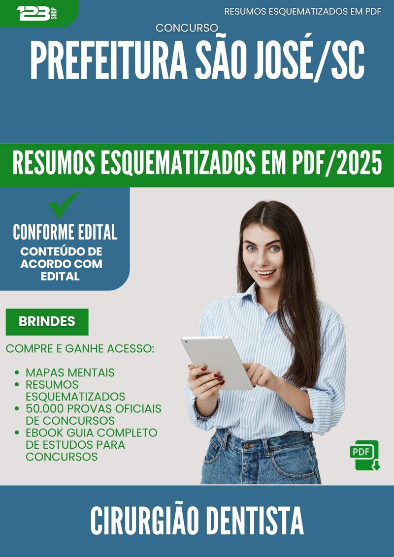Resumos Esquematizados para Concurso Cirurgiao Dentista da Prefeitura Sao Jose Sc 2025 - Conteúdo de Acordo com Edital