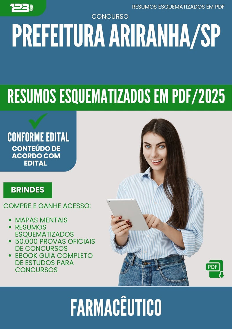 Resumos Esquematizados para Concurso Farmaceutico da Prefeitura Ariranha Sp 2025 - Conteúdo de Acordo com Edital