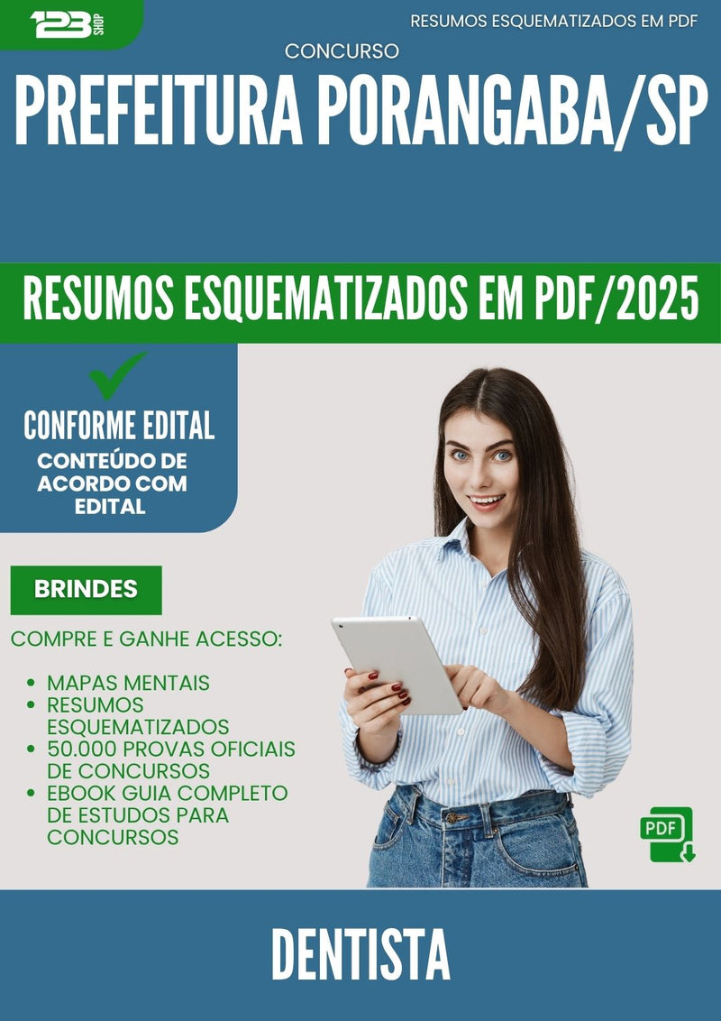 Resumos Esquematizados para Concurso Dentista da Prefeitura Porangaba Sp 2025 - Conteúdo de Acordo com Edital
