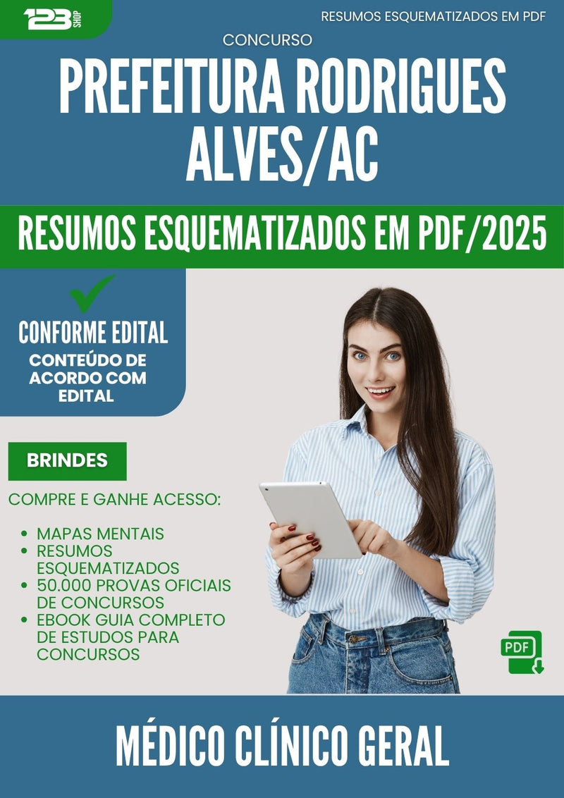 Resumos Esquematizados para Concurso Medico Clinico Geral da Prefeitura Rodrigues Alves Ac 2025 - Conteúdo de Acordo com Edital