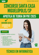 Apostila Teórica para Concurso Tecnico Em Informatica Santa Casa Misericordia da Prefeitura Miguelopolis Sp 2025 - Conteúdo de Acordo com Edital