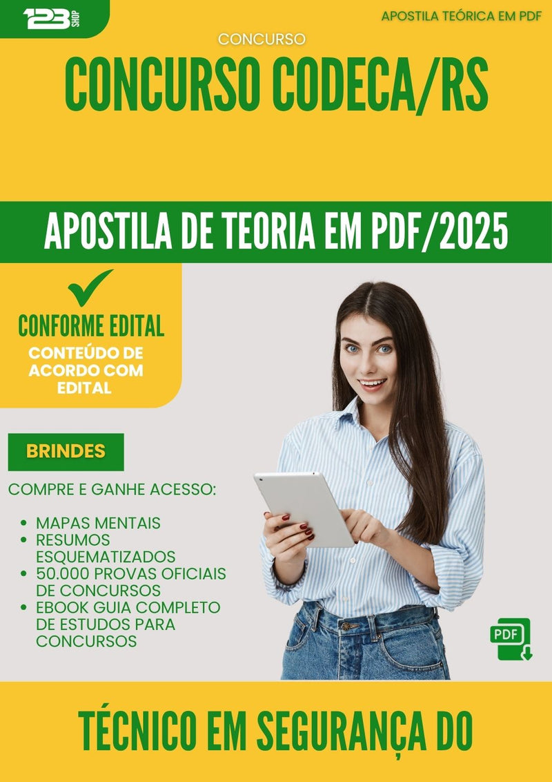 Apostila Teórica para Concurso Tecnico Em Seguranca Do Trabalho Codeca Rs 2025 - Conteúdo de Acordo com Edital