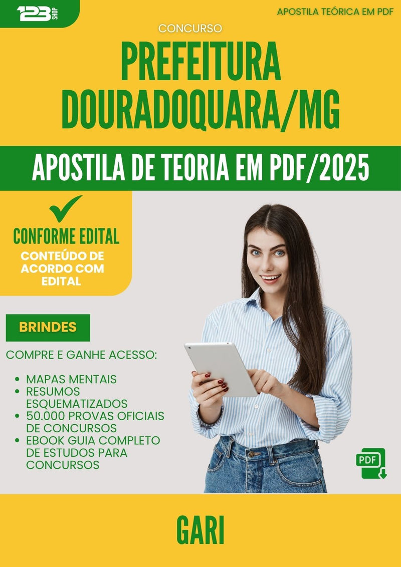 Apostila Teórica para Concurso Gari da Prefeitura Douradoquara Mg 2025 - Conteúdo de Acordo com Edital