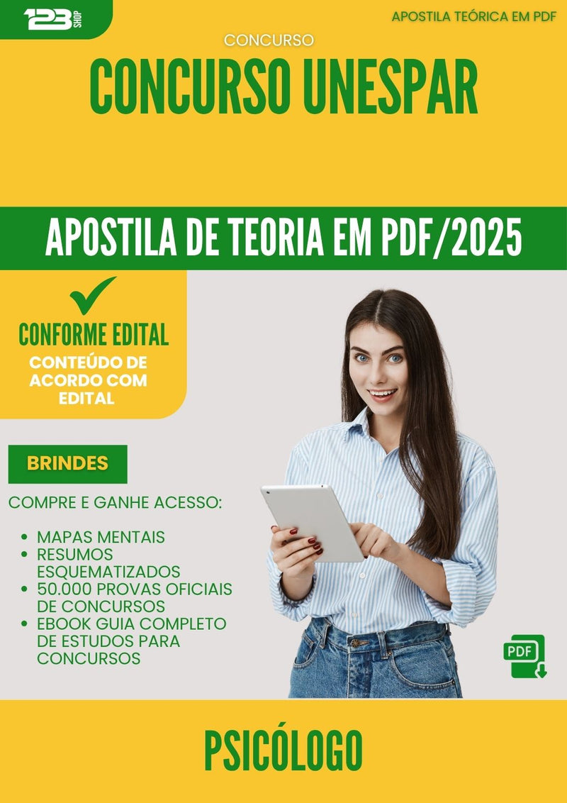 Apostila Teórica para Concurso Psicologo Unespar 2025 - Conteúdo de Acordo com Edital