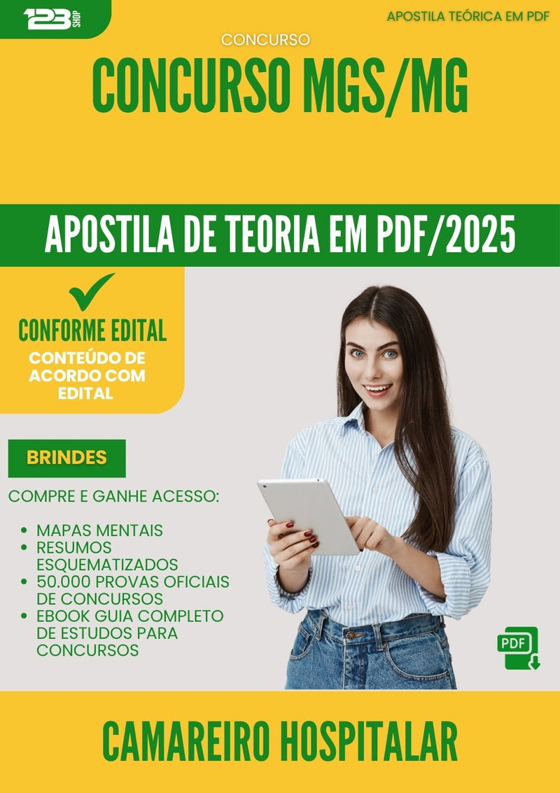 Apostila Teórica para Concurso Mgs Mg 2025 Camareiro Hospitalar - Conteúdo de Acordo com Edital