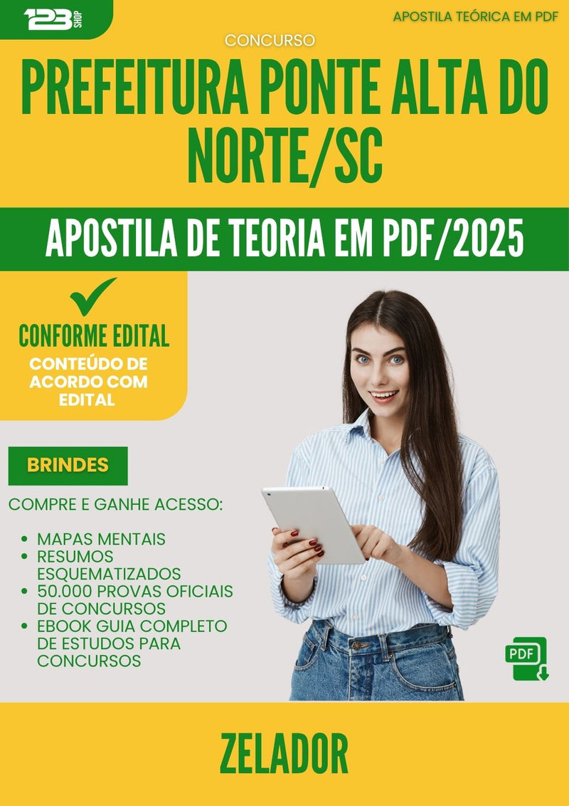Apostila Teórica para Concurso Zelador da Prefeitura Ponte Alta Do Norte Sc 2025 - Conteúdo de Acordo com Edital